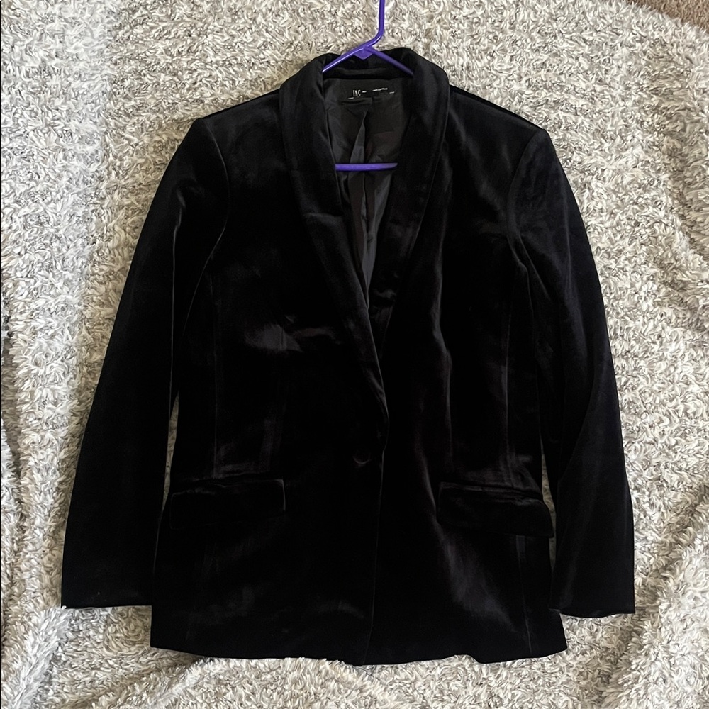 INC International Concepts Black Velvet Blazer